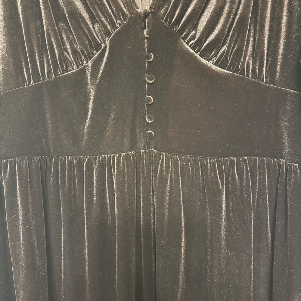 Ralph Lauren Black Velvet Short Sleeve Midi Dress - Picture 4 of 9